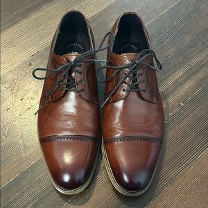 Stacy Adams Men’s Cap-Toe Oxford Dress Shoes – Brown Leather – Size 10